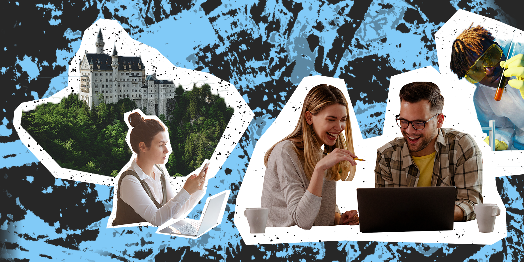 people looking at laptops