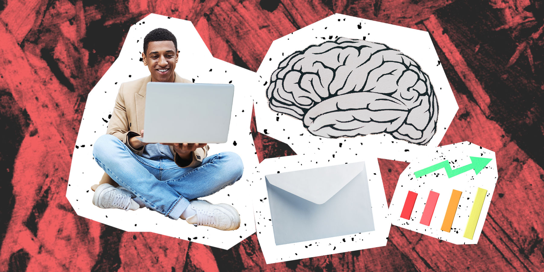 man on laptop with chart