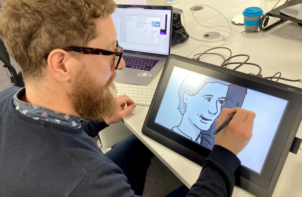 Arke's head of creative Matt animating 