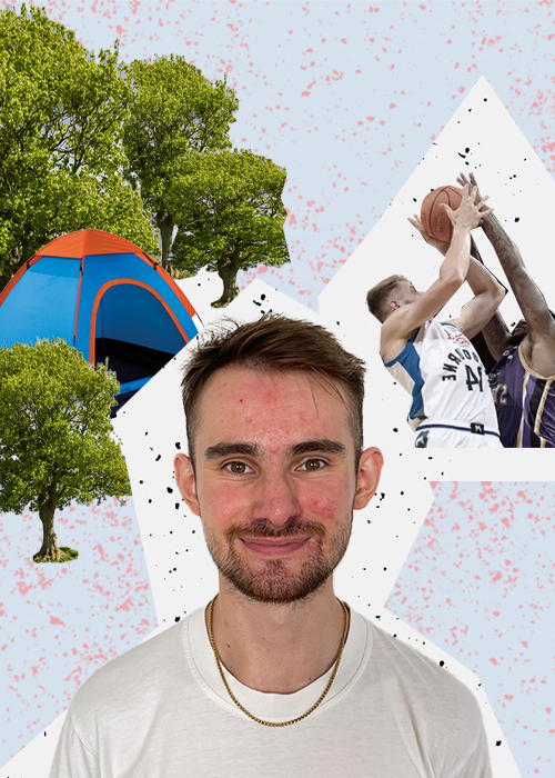 camping and basketball