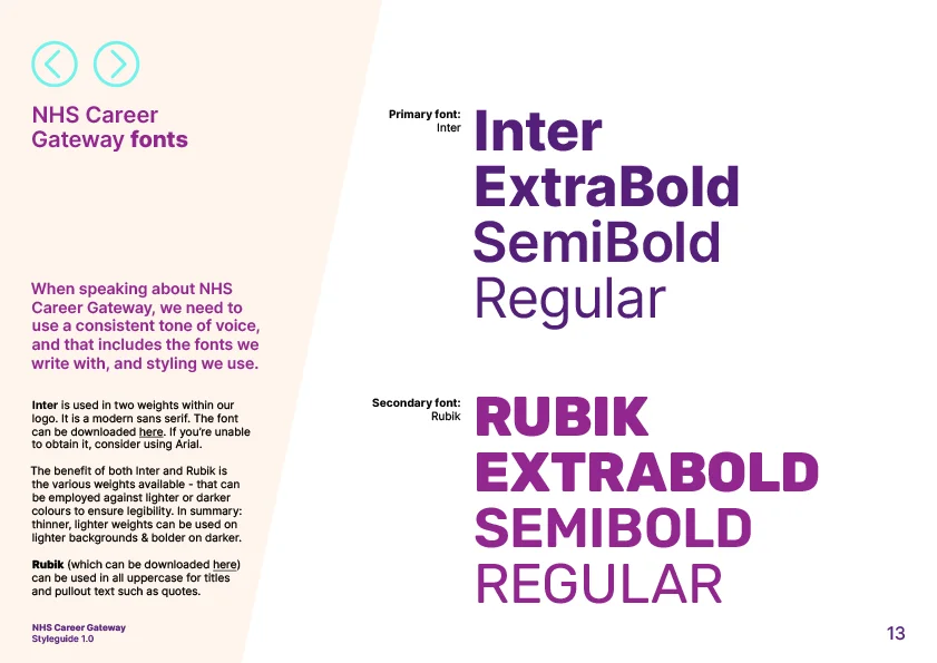 Typography and branding agency work for the NHS