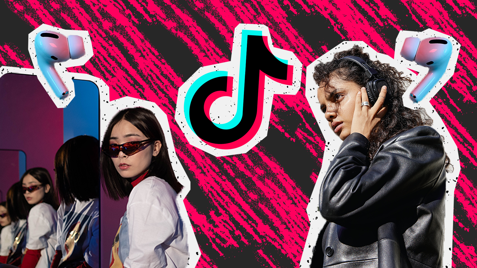 tiktok and headphones