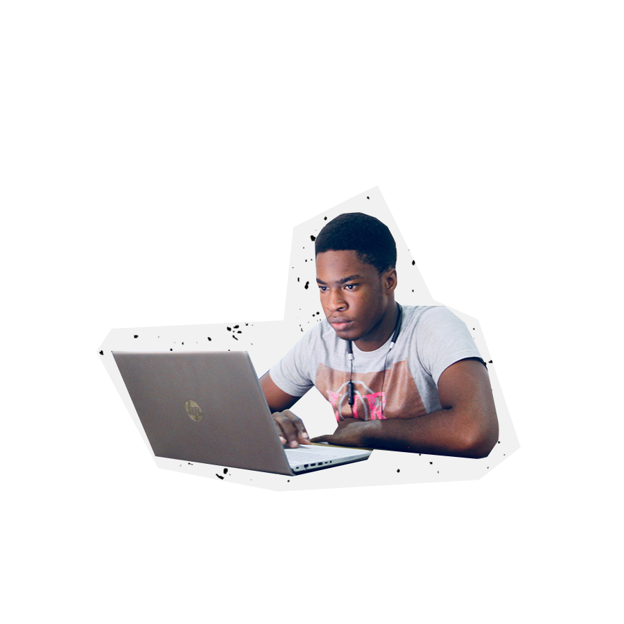 boy using laptop