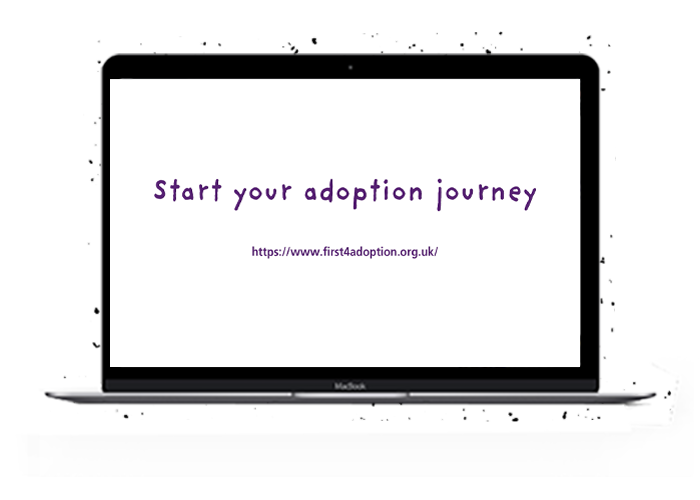 first4adoption ad on laptop