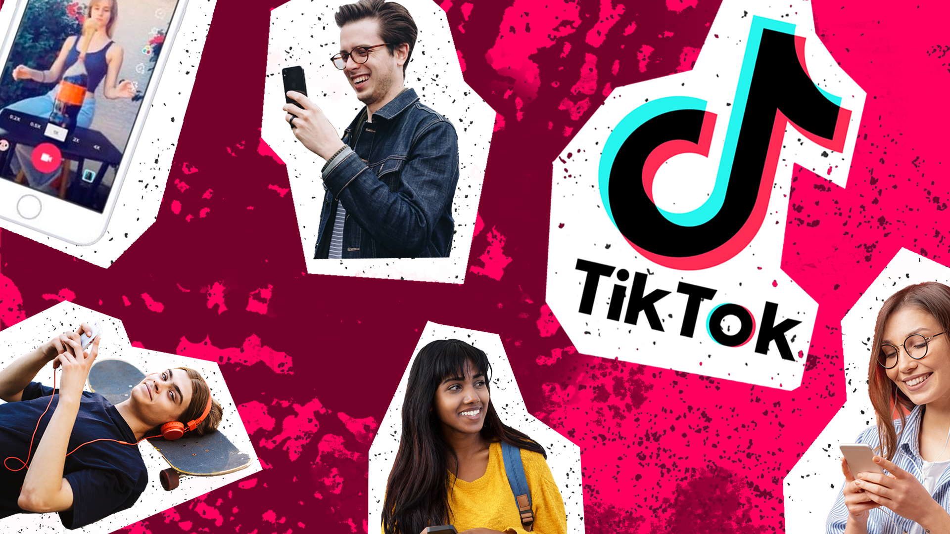 Lots of generation z on their phones watching tiktok
